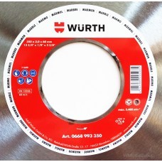Пильный диск WURTH для мокрой резки мрамора 350 х 3,0 х 60 мм 0668993350