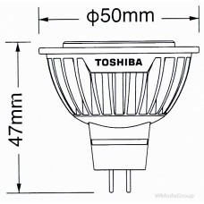 Світлодіодна енергозберігаюча лампа Toshiba MR 16 GU5.3 LED 7W 12 Вольт LED, 2700k, 35 градусів, Енергетичний клас A +