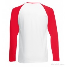Мужская двухцветная футболка с длинными рукавами белый-красный