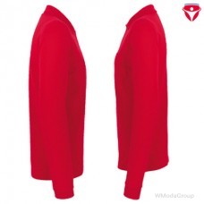 Футболка-поло с длинным рукавом и карманом HAKRO 809 красная