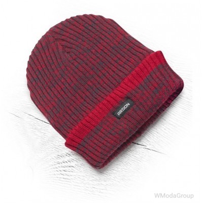 Теплая зимняя вязаная шапка + флис Vision Neo красная